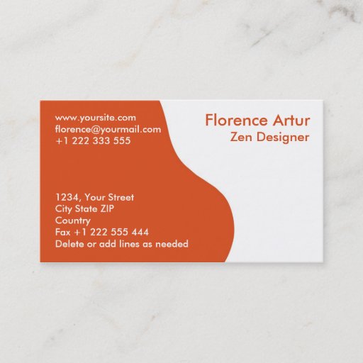 Customizable Two-tone Business Card - Orange and White