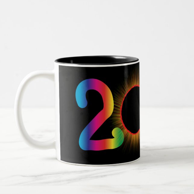 Two Tone Coffee Mug with 2017 Solar Eclipse image (Left)