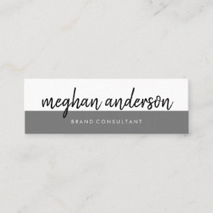 Two Tone Color Block Black Signature Mini Business Card