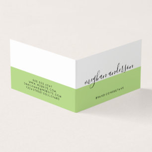 Two Tone Color Block Green Signature Business Card