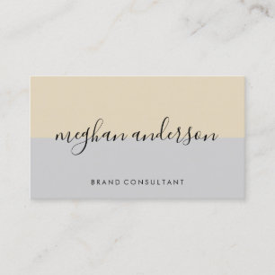 Two Tone Color Block Signature Business Card