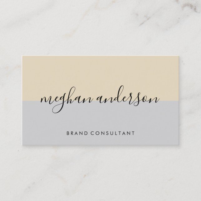 Two Tone Color Block Signature Business Card (Front)
