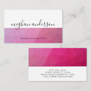 Two Tone Color   Magenta Geometric Business Card