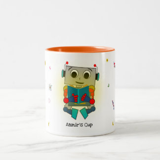 Two-tone Colorful Robot Coffee Cup