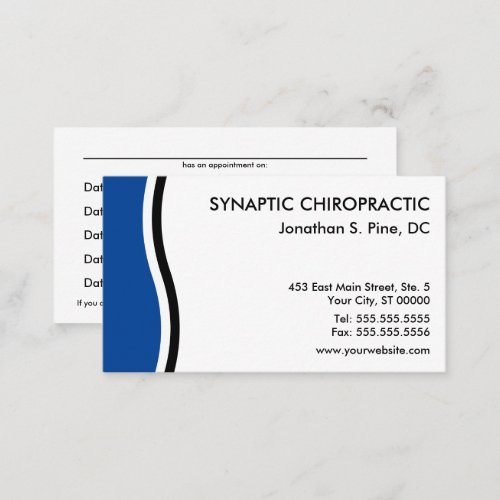 Two_Tone Curve Chiropractic Appointment Cards