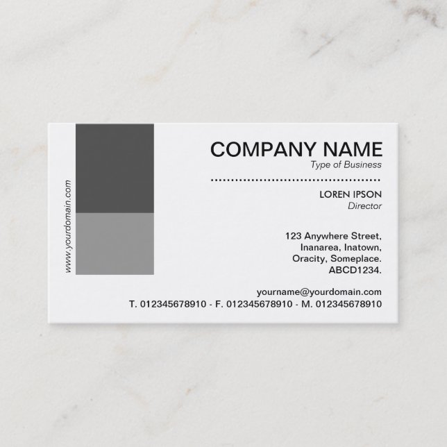 Two Tone Decor - Shades of Gray Business Card (Front)