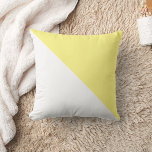 Two Tone Diagonal Light Yellow Throw Pillow