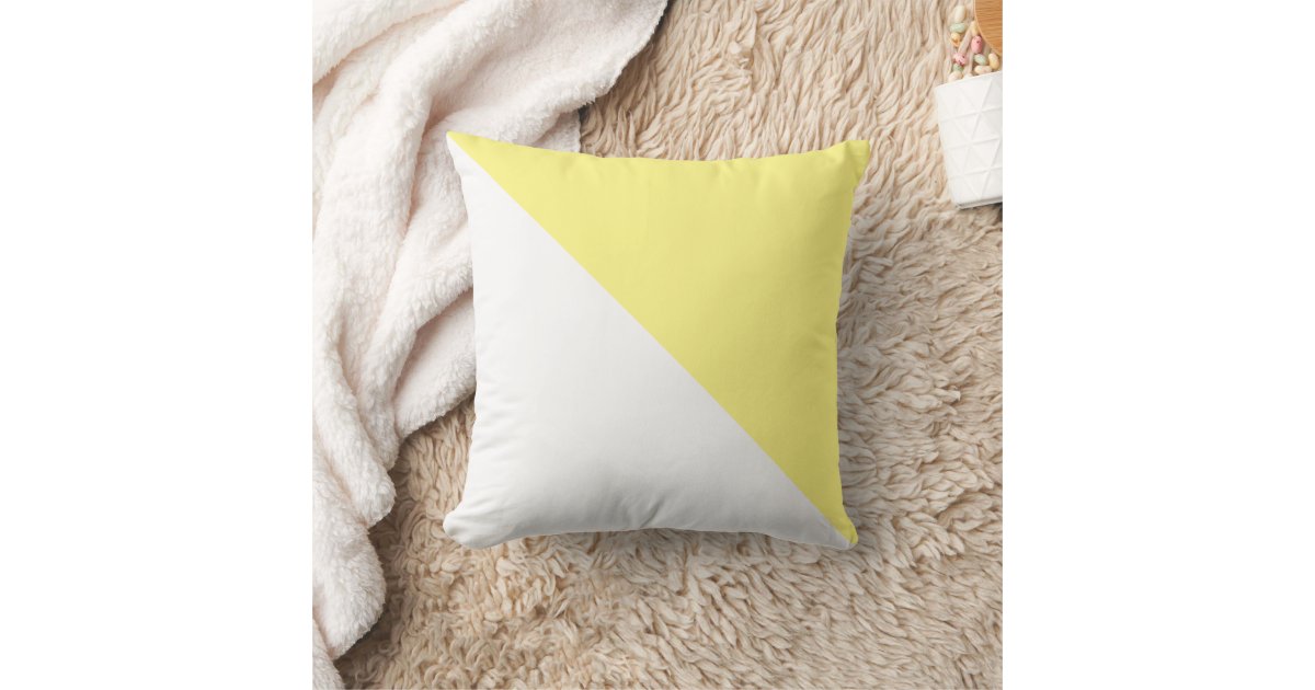 Two Tone Diagonal Light Yellow Throw Pillow | Zazzle