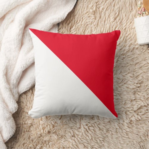 Two Tone Diagonal Red Throw Pillow