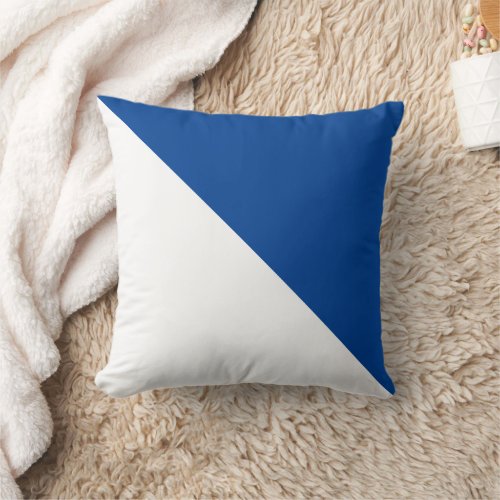 Two Tone Diagonal Royal Blue Throw Pillow