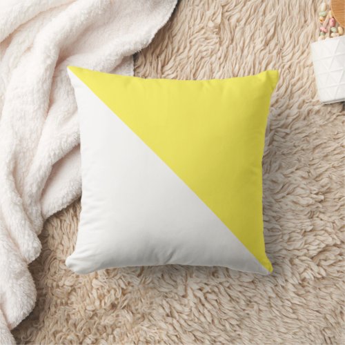 Two Tone Diagonal Yellow Throw Pillow
