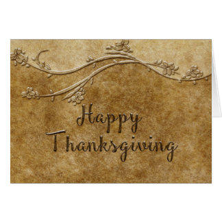 Two Tone Earthtone with Leaves Thanksgiving Card