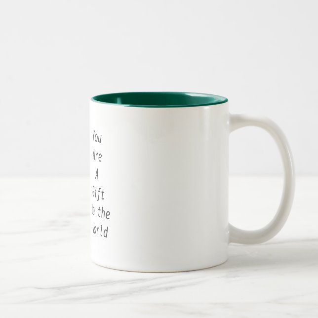 two tone emerald green interior coffee mug (Right)