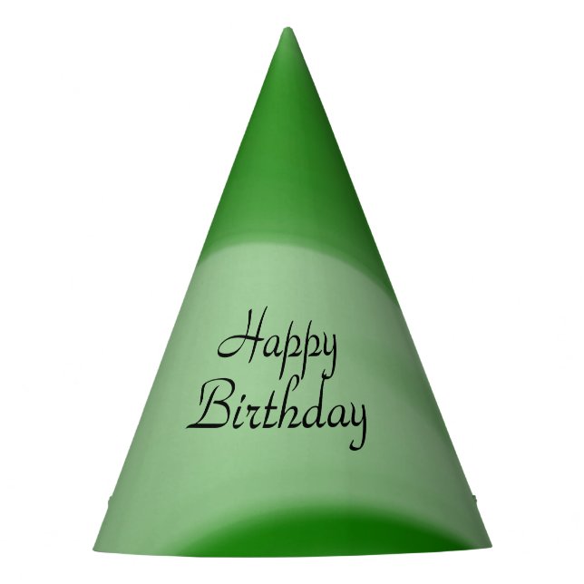 Two Tone Emerald Swirl Birthday Party Hat (Front)
