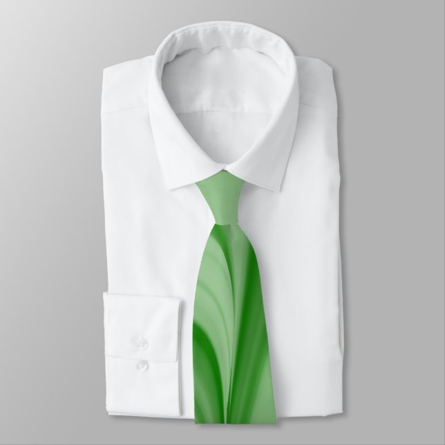 Two Tone Emerald Swirl Neck Tie (Tied)