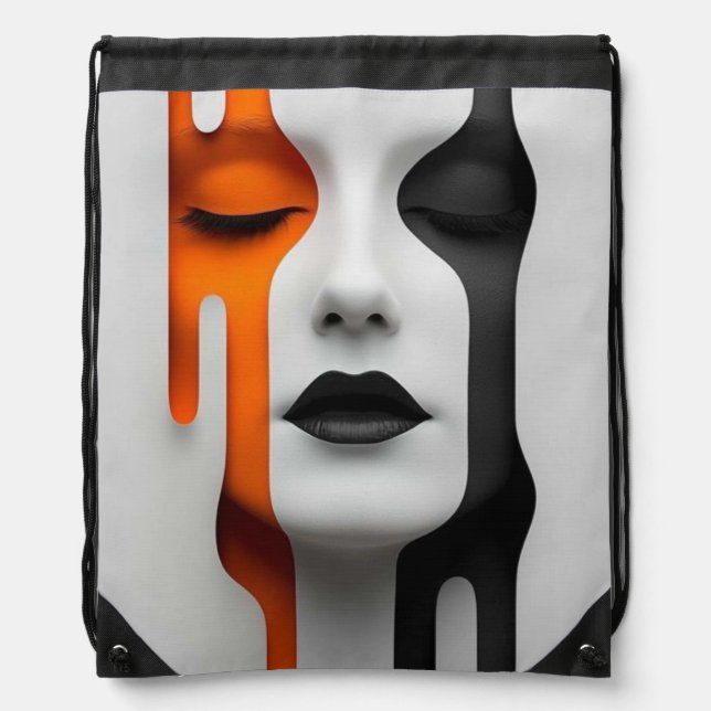 Two-Tone Face Drawstring Bag (Front)