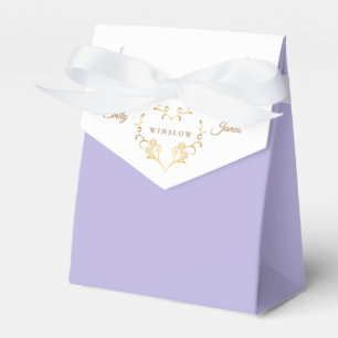 Two Tone Favor Box-Fancy Gold Heart Favor Boxes