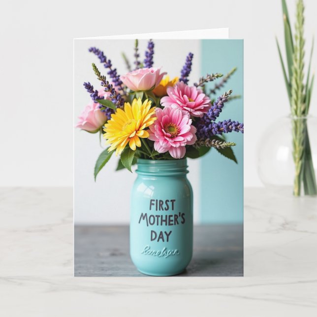 Two Tone Floral Card (Front)