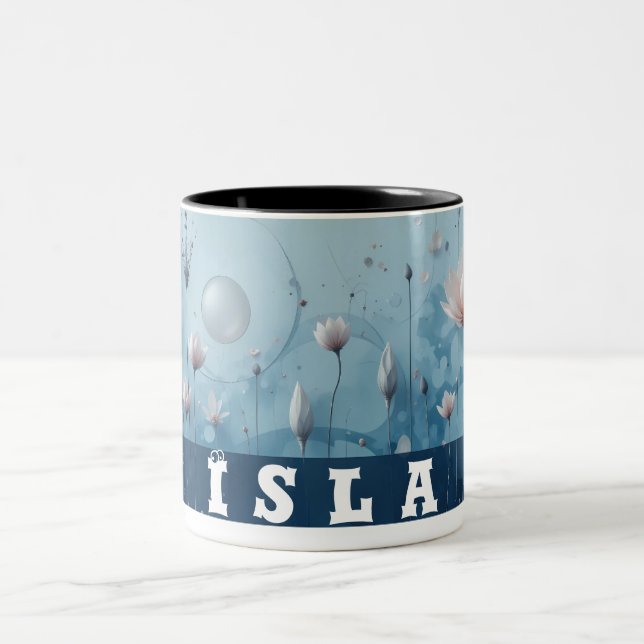 Two tone floral customizable mug (Center)