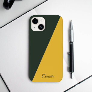 Two Tone Gold & Forest Green Phone Case