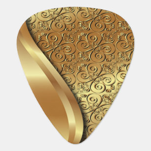 Two tone gold plated texture with a gold butterfly guitar pick