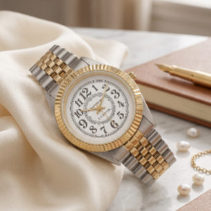 Two-Tone Gold & Silver Vintage Wristwatch Fluted