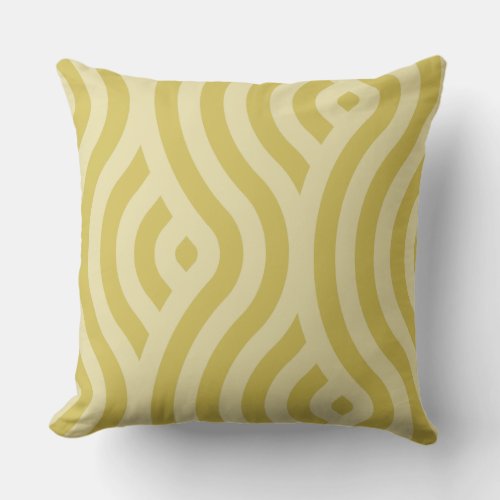 Two_ Tone Golden_Brown Stripes Wave Pattern Throw Pillow