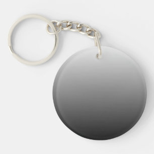 Two-tone gradient ombre black shades of grey keychain