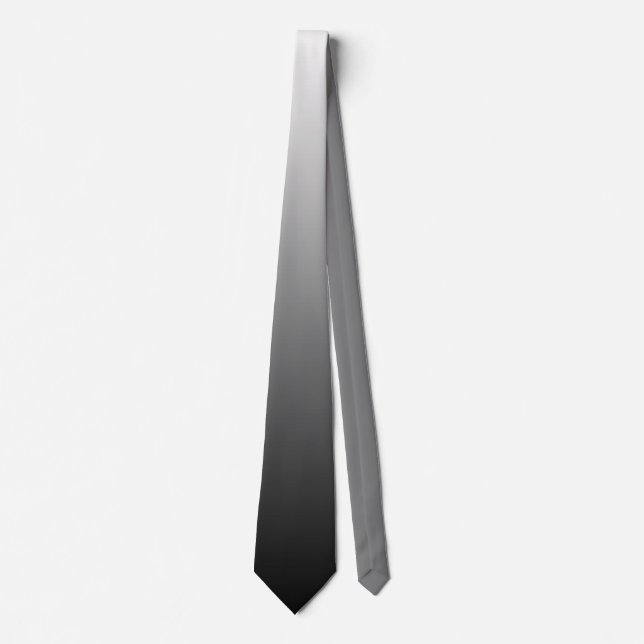 Two-tone gradient ombre black shades of grey neck tie (Front)