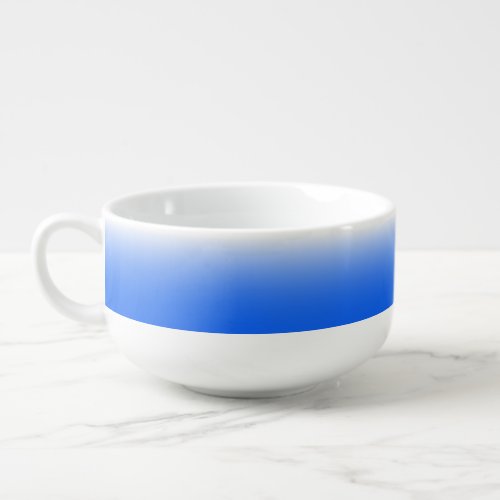 Two_tone gradient ombre electric blue soup mug