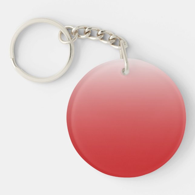 Two-tone gradient ombre fiery red keychain (Front)
