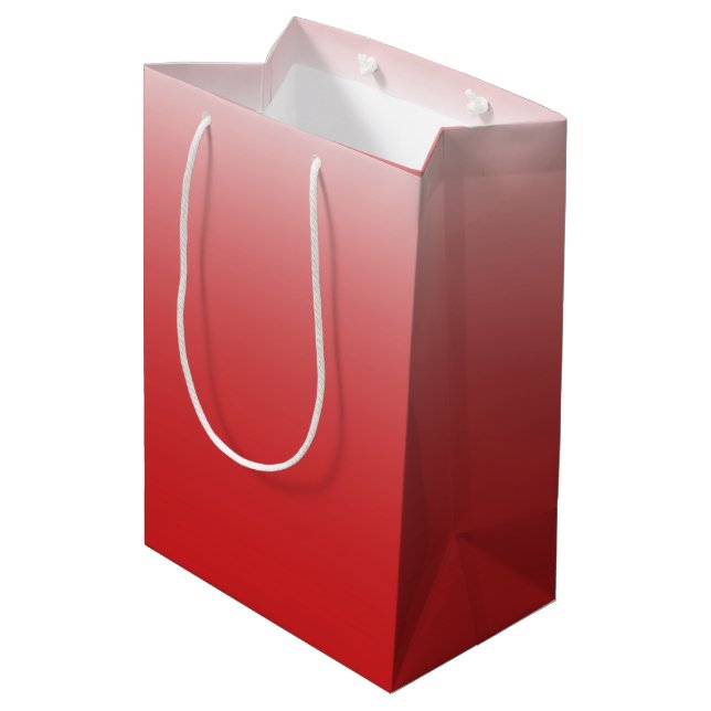 Two-tone gradient ombre fiery red medium gift bag (Back Angled)