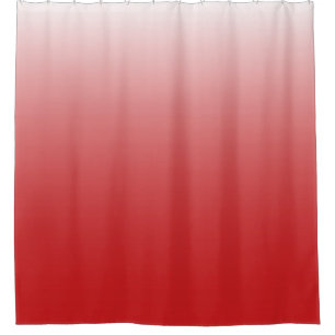 Two-tone gradient ombre fiery red shower curtain