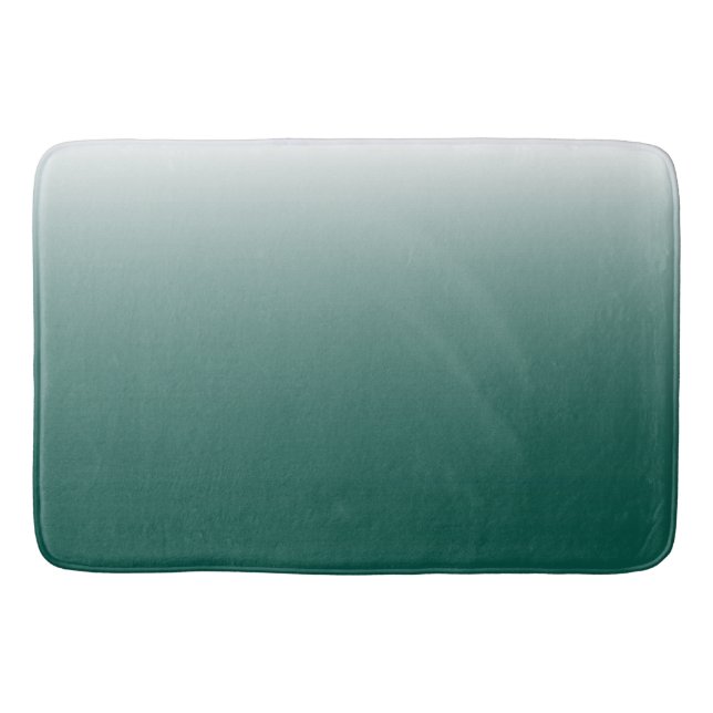 Two-tone gradient ombre green bath mat (Front)