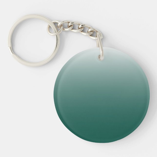 Two-tone gradient ombre green keychain (Front)