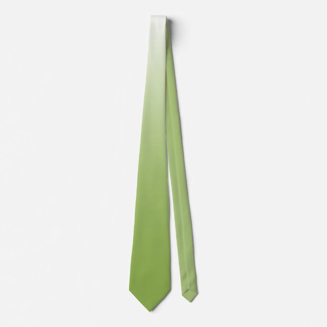 Two-tone gradient ombre greenery green neck tie (Front)