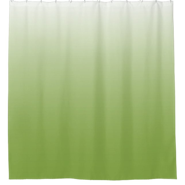 Two-tone gradient ombre greenery green shower curtain (Front)