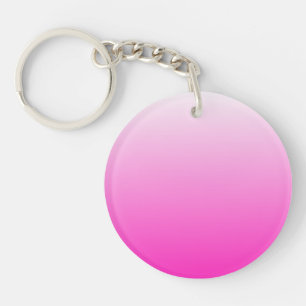 Two-tone gradient ombre hot pink keychain