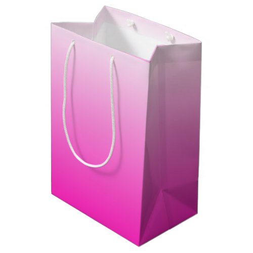 Two_tone gradient ombre hot pink medium gift bag