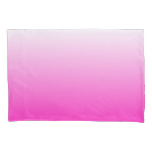 Two-tone gradient ombre hot pink pillow case