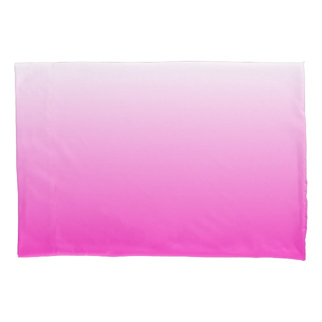 Two-tone gradient ombre hot pink pillow case (Front)