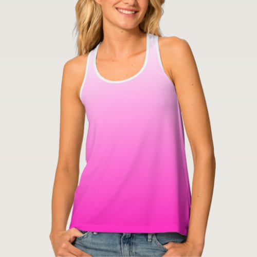 Two_tone gradient ombre hot pink tank top