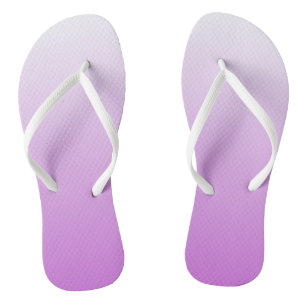 Two-tone gradient ombre lilac purple flip flops