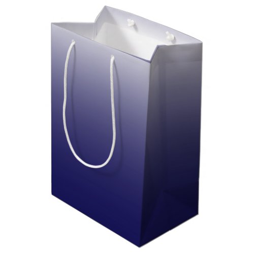 Two_tone gradient ombre navy blue medium gift bag