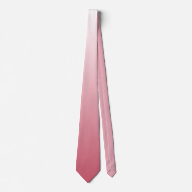 Two-tone gradient ombre salmon pink neck tie (Front)