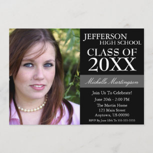 Two-Tone Graduation Invitations (Black)