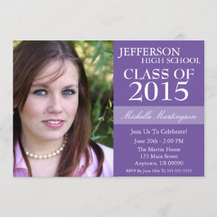 Two-Tone Graduation Invitations (Plum Purple)