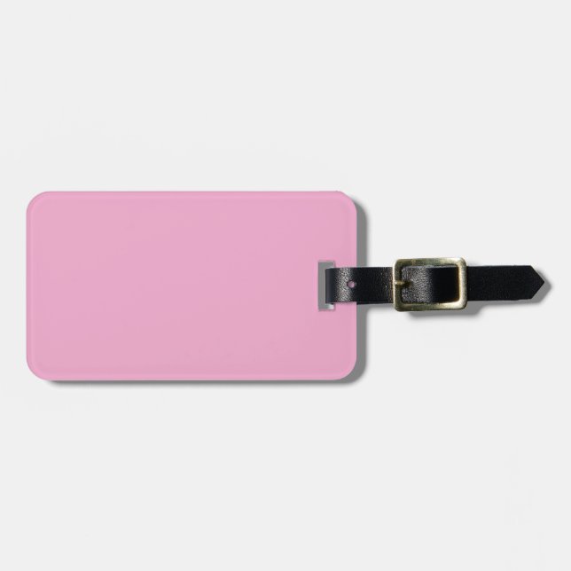 Two-Tone Gray & Pink Luggage Tag (Front Horizontal)