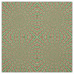 Two Tone Green And Red And White Christmas Mandala Fabric