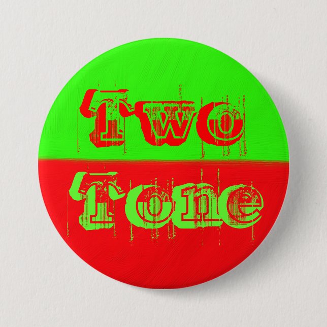Two Tone - Green and Red Pinback Button (Front)